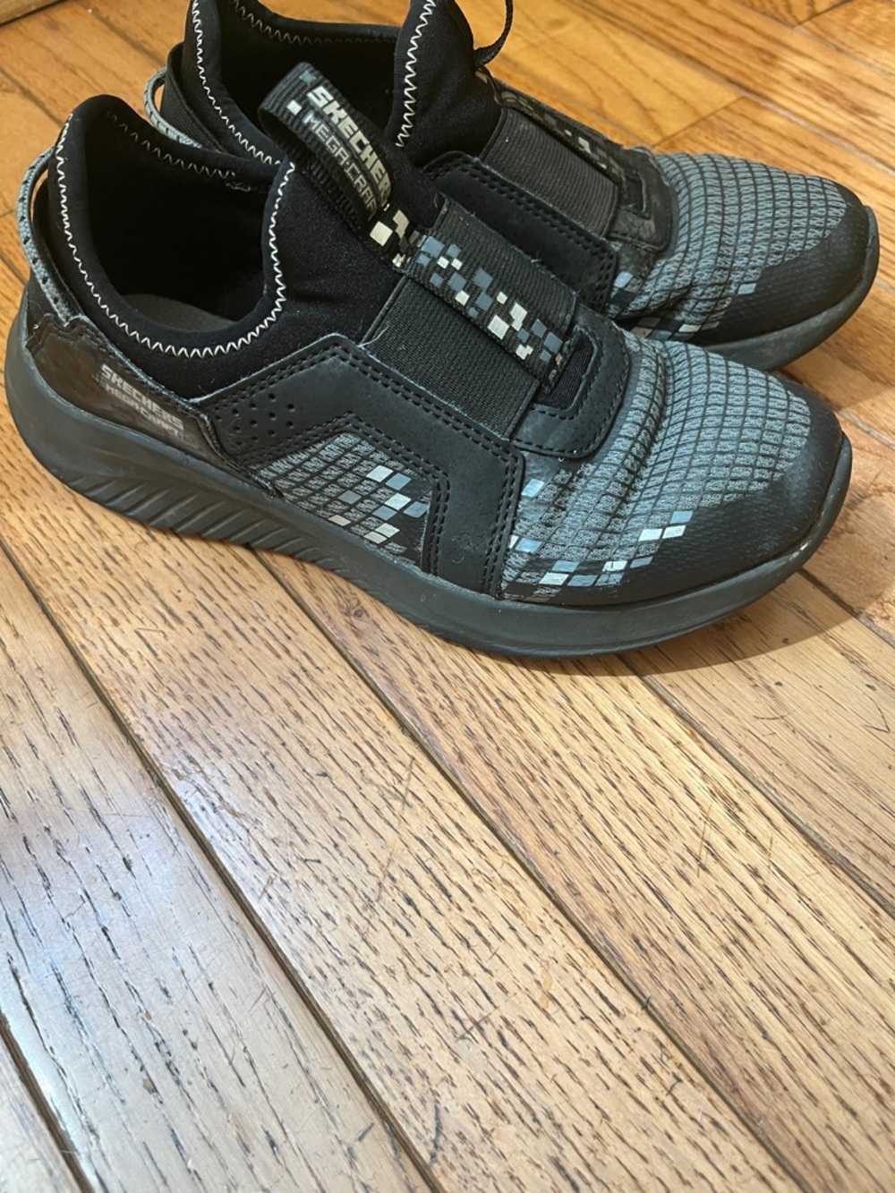 Skechers Minecraft Kids Black Slip-On Athletic Sneakers